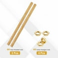 thumbnail image 3 of Uxcell 2 Sets Brass Fully Threaded Rod, M8x1.25mm Pitch Right Hand Threads Studs with Solid Brass Hex Nuts, 150mm/6" Long Threaded Screw Rods Fasteners for Anchors Bolts Hangers Clamps, 3 of 7