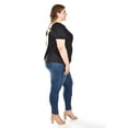thumbnail image 2 of Blusa de lino con moño en espalda Roman Fashion /Tallas Extras, 5109 (Negro) negro 42, 2 of 6