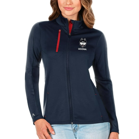 Women's Antigua Navy/Red UConn Huskies Generation Full-Zip Jacket