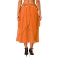 thumbnail image 2 of CHICTRY Womens Chiffon Belly Dance Asymmetric Hem Skirt Halloween Shiny Sequins Beaded Dance Costume Orange One Size, 2 of 7