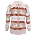 thumbnail image 4 of Chandail de Noël pour Femme Imprimé Cardigan Chaud Duveteux Décontracté Tricot Col Rond Blouse Torsadée Chandail Mode Mi-Long Fermeture Manteau, 4 of 7