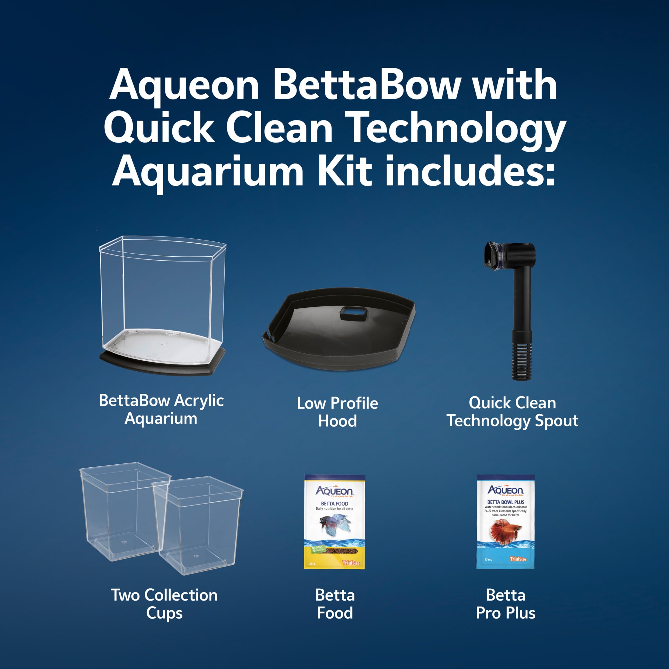 Aqueon BettaBow with Quick Clean Technology Aquarium Kit Black Black 1 Gallon