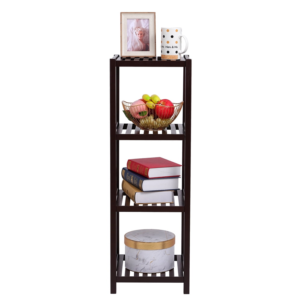 Kepooman Bamboo Bathroom Shelf - 4 Tier Bathroom Shelves Wall Mounted for Towel Storage Shelf, Multifunctional Bathroom Rack Organizer, Dark Brown Kepooman Bamboo Bathroom Shelf - 4 Tier Bathroom Shelves Wall Mounted for Towel Storage Shelf, Multifunctional Bathroom Rack Organizer, Dark Brown