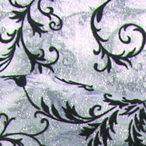 The Ribbon People Sheer White and Black Swirling Brocade Wired Craft Ribbon 4" x 20 Yards