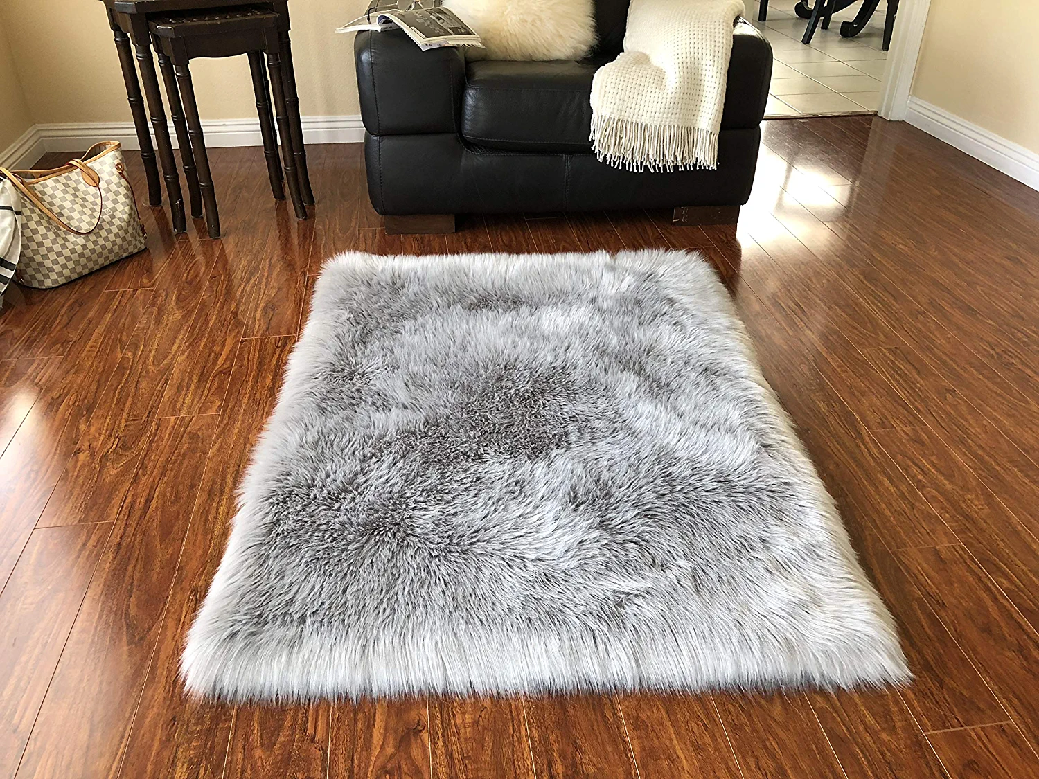 LAMBZY Faux Sheepskin Super Soft Hypoallergenic Rectangular Area Rug