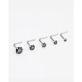 thumbnail image 4 of 5pcs 20g Nose Rings Studs 1.5mm 2mm 2.5mm 3mm 4mm Black Round CZ Diamond Nose Studs Cubic Zirconia Nose Stud L Shaped Nose Studs for Women Nostril Piercing Jewelry 20 Gauge Nose Studs L Bend, 4 of 4