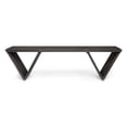 thumbnail image 3 of Riah Outdoor Bench, Angled Legs, Slatted 63 Inch Dark Gray Acacia Wood, 3 of 10