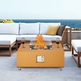 thumbnail image 3 of Outdoor Propane Gas Fire Pit Table, 50000 BTU Firepit with Wind Guard, Rain Cover for Outside Patio, 3 of 8