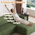 thumbnail image 6 of Eyisean 94" U-Shaped Cloud Sectional Couch, Corduroy Boneless Couch with Deep Seat, Comfy Modular Sectional Sofa with Chaise & Ottoman, Comfy Fluffy Couches for Living Room, No Assembly Required, 6 of 15
