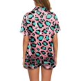 thumbnail image 1 of Wyzesi Womens Robes Lightweight Snap Front 2 Piece Pajama Pattern Printed Short Sleeved Button Down Shirt and Shorts Pajama Set, 1 of 5