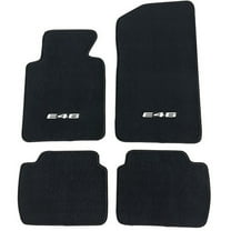Ikon Motorsports Compatible with 99-05 BMW E46 Logo 3-Series OE Factory Style Black Nylon Carpet Car Floor Mats Front Rear