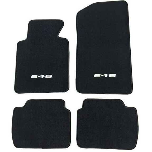 fits 99-05 bmw e46 3-series floor mats carpet front & rear gray 4pc - nylon