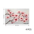 thumbnail image 4 of Amarainy Cherry Blossom Floral Design Linen Table Mats Set of 4 for Home Kitchen Table Decor 12x18 inch, 4 of 5