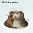thumbnail image 4 of Reflective Bucket Hat Sun Hats Outdoor Travel Beach Packable Cap , Cat Fishing Vintage, 4 of 5