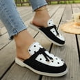 thumbnail image 6 of Gpaecead Women's Polka Dot Tassel Flat Mules Faux Suede Slip On Non Slip Shoes For Commute And Casual Style, Black, 6 of 8