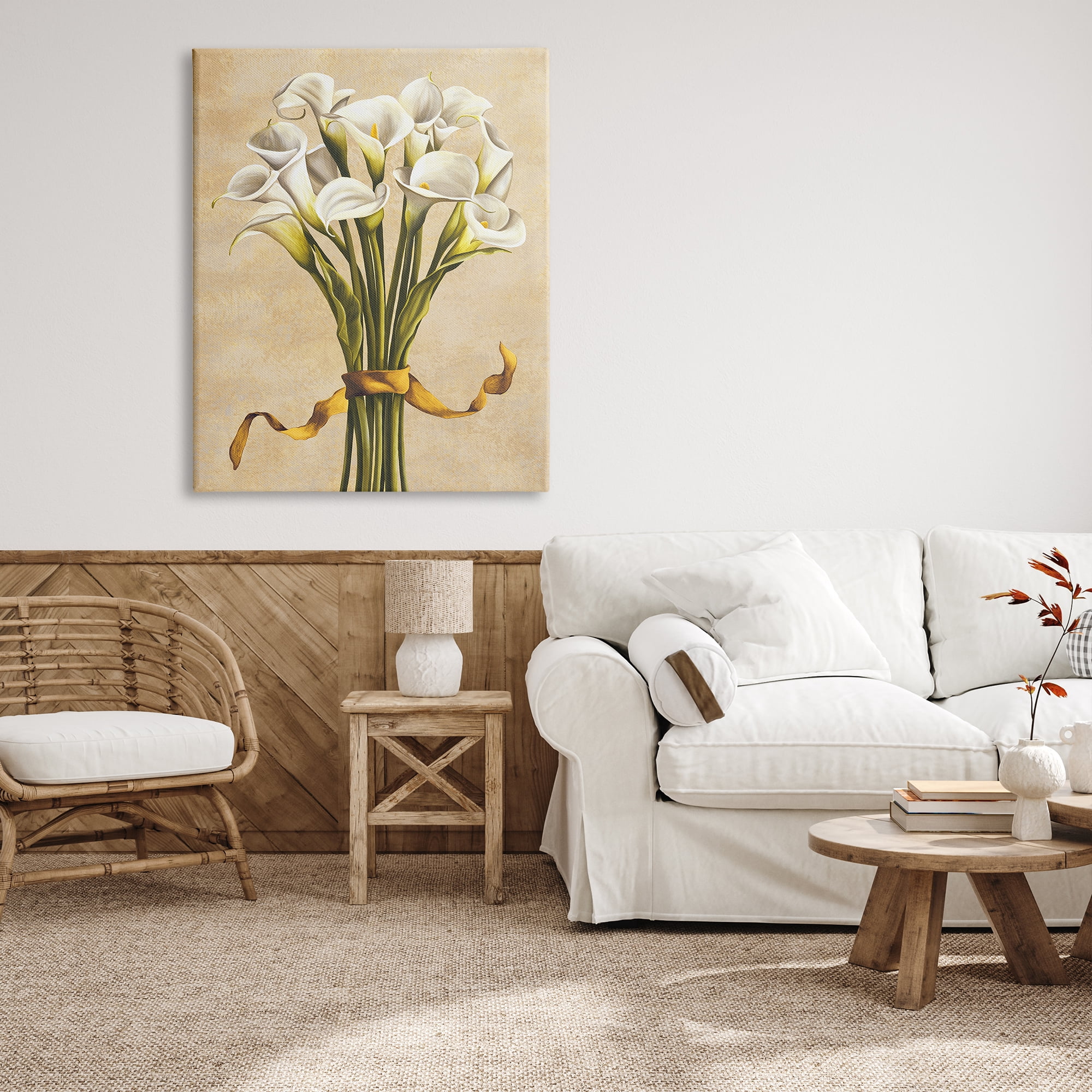 Stupell Industries Vintage Calla Lilies Botanical & Floral Painting Gallery Wrapped Canvas Art Print Wall Art, 36 x 48