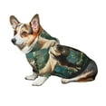 thumbnail image 6 of Goofa Green Forest Dinosaur Pattern Small Dog Sweater Hoodies Pet Grey Hooded Soft Fleece Sweatshirts with Pocket Fall Winter Puppy Cat Sweaters Warm Clothes-Medium, 6 of 8