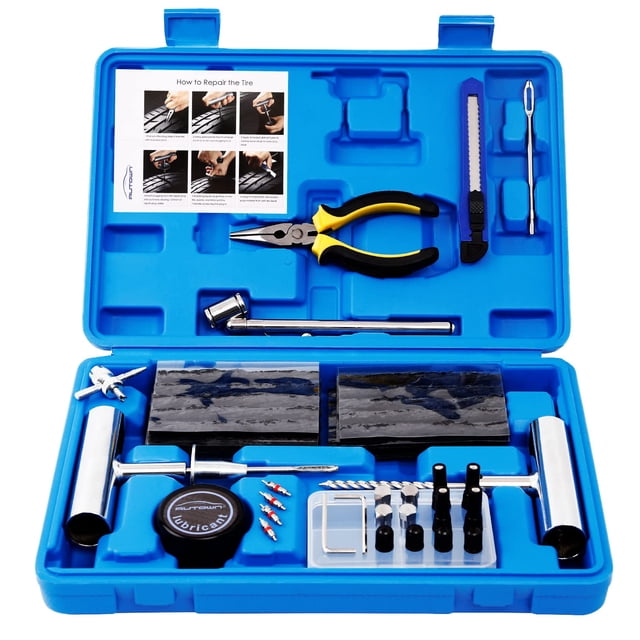 Kit de reparación de neumáticos AUTOWN, 68 piezas, pesado, para automóviles y motocicletas