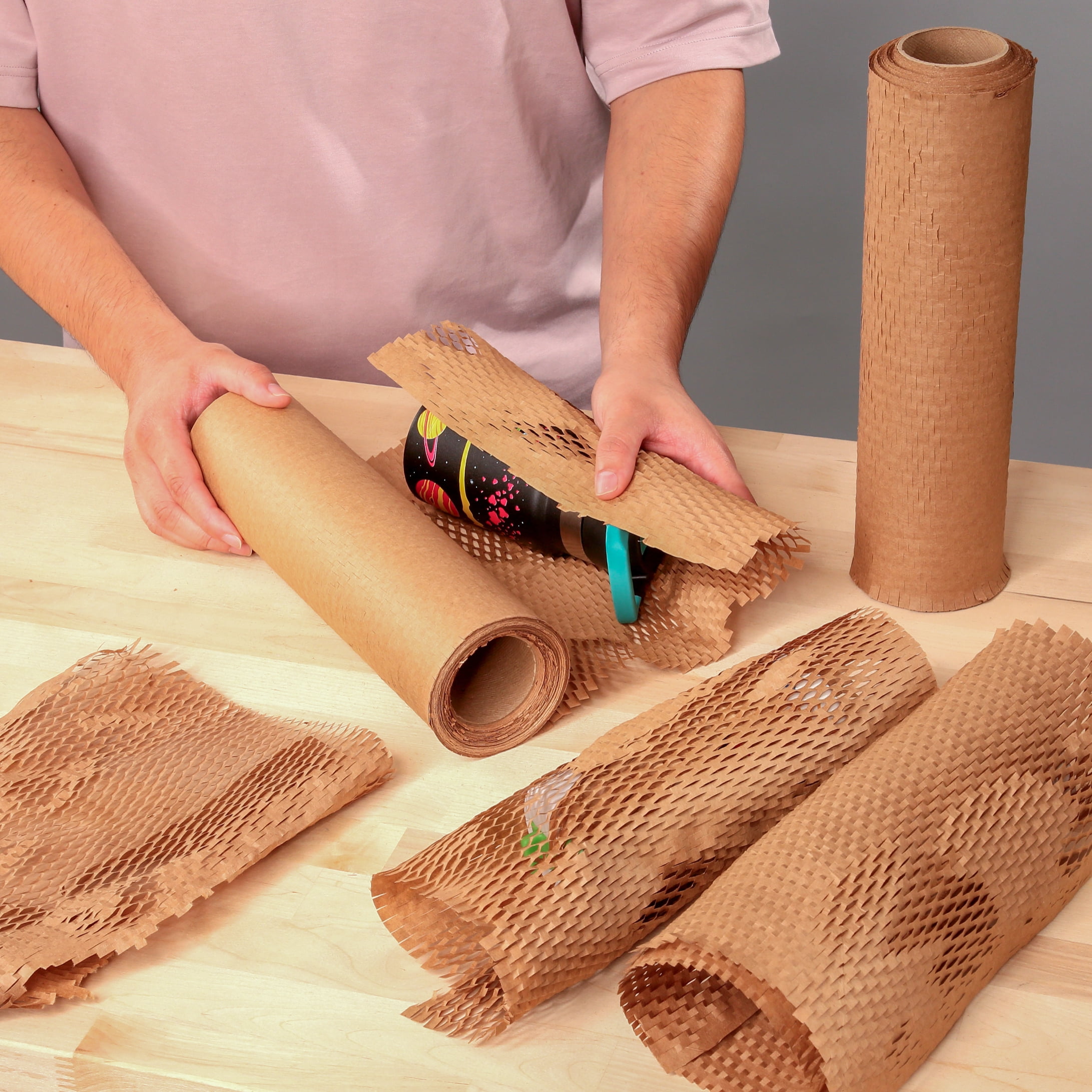 (3 pack) Pen+Gear 12 in. x 75 ft. Honeycomb Packing Paper & Cushioning Wrap, Perforated, Kraft, 1 Roll