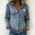 thumbnail image 3 of Boho Jackets for Women Long Sleeve Western Fringe Shacket Suede Barn Jackets, L, 3 of 5