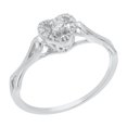 thumbnail image 3 of 1/10 cttw Diamond Heart 925 Sterling Silver Ring Size 9, 3 of 7