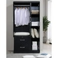 thumbnail image 3 of Allora 3 Door Armoire with 2 Drawers 3 Shelves in Black, 3 of 6