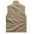 thumbnail image 3 of HOOMEUMY Mens Cargo Vest Fashion 2025 Trendy Classic Solid Coat Stand Collar Jacket Mountaineering Design Casual Workout Sleeveless Clothes Khaki XXXXL, 3 of 5