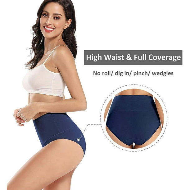 Women's Underwear Cotton High Waisted Full Briefs Ladies Stretch