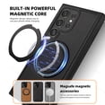 thumbnail image 6 of for Samsung Galaxy S24 Ultra Case, Slim Fit Premium PU Leather [Compatible with MagSafe] [360° Rotatable Ring Kickstand] Shockproof Protective Cover for Galaxy S24 Ultra Phone Case Magnetic, Black, 6 of 6