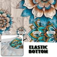 thumbnail image 4 of SCRAWLGOD Bohemian Flower Hummingbird Blue Beige Futon Cover Armless Sofa Covers Sofa Bed Covers Stretch Futon Couch Cover Sofa Slipcover Thick Stay in Place Furniture Protector, 4 of 7