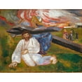 thumbnail image 2 of Ernst Josephson 24x20 Gold Ornate Framed and Double Matted Museum Art Print Titled - Christ (1889), 2 of 4
