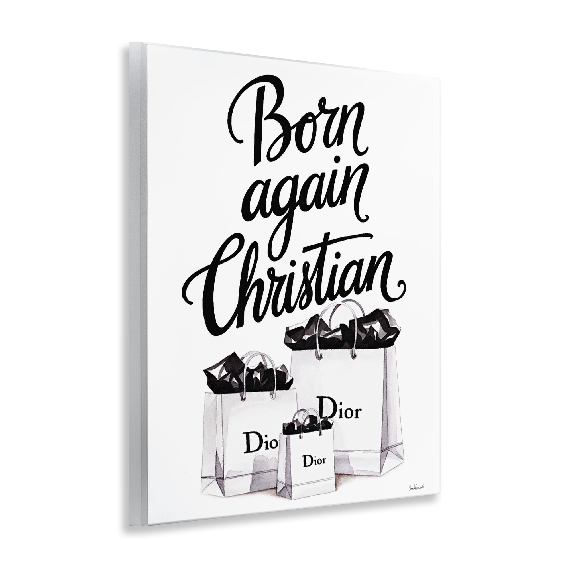 Christian & Shopping Bags Wall Plaque Art, design by Amanda Greenwood