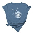 thumbnail image 1 of B91xZ Vêtements d'Été pour Femmes Manches Courtes Col Rond Ajusté Mignon Crop Top Blouses, Bleu L, 1 of 3