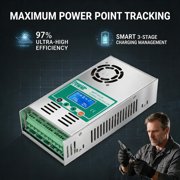 PowMr 60 amp MPPT Solar Charge Controller 48V 36V 24V 12V Auto - Max 160VDC Input, LCD Backlight Solar Charge Controller for Vented Sealed Gel NiCd Lithium Battery【Software Update Version】