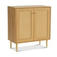 thumbnail image 5 of EYYTHUNG Storage Cabinet Set of 3 with Rattan Doors, Farmhouse Sideboard Cabinet Accent, Natural Oak, 5 of 6