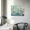 thumbnail image 3 of Nawypu Elegant Flowers Canvas Wall Art - Plum Blossom Pictures for Wall Decor Rustic Turquoise Canvas Painting Nature Printing Artwork for Living Room Bedroom Home Office Wall Decoration, 3 of 4