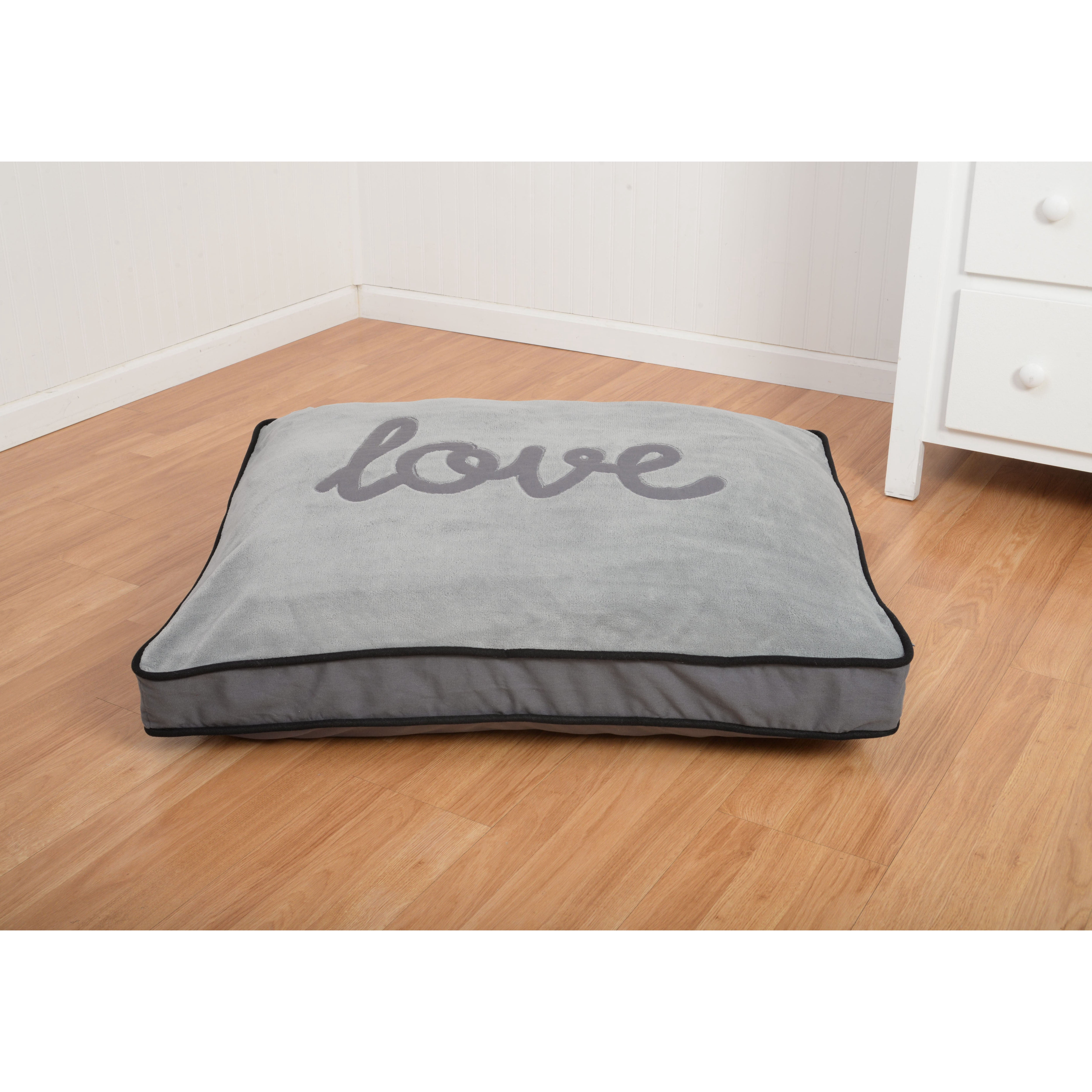 Precious Tails Love Plush Fleece Pillow Pet Dog Bed Mattress