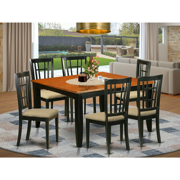 Wood Dining Chairs Finish, Square Dining Room Table With Eight Chairs