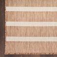 thumbnail image 3 of Nourison Positano Modern Stripes Flatweave Outdoor Rug Jute Ivory 2' x 6', 3 of 11