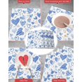 thumbnail image 6 of Valentines Placemats Blue Love Heart Valentines Day Place Mats for Dining Room Balloon Stripe Spot Romantic Washable Table Mats for Kitchen Dining Decorations Set of 4, 6 of 6