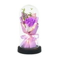 thumbnail image 2 of Dianli Valentine's Day Gift Everlasting Flower Dome Dried Rose Bouquet With Soap Flowers Luminous LED Base Romantic Birthday Home Decor Preserved Roses, 2 of 6