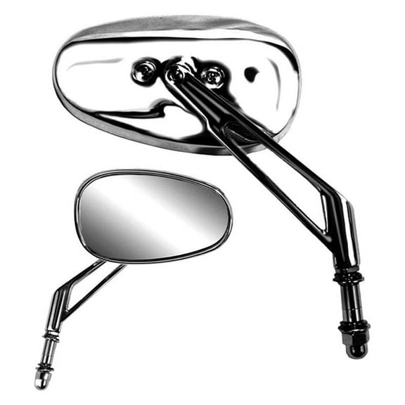 K Source 941050 - 4-3/4" x 2-3/4" High-Rise Bar Foldaway Left Side Chrome Mirror