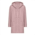 thumbnail image 4 of Lovskoo Long Cardigans for Women Trendy Casual Solid Outfits Chunky Knit Open Front Hooded Sweaters Long Sleeve Cardigan Outerwear Coats with Pocket Pink, 4 of 7