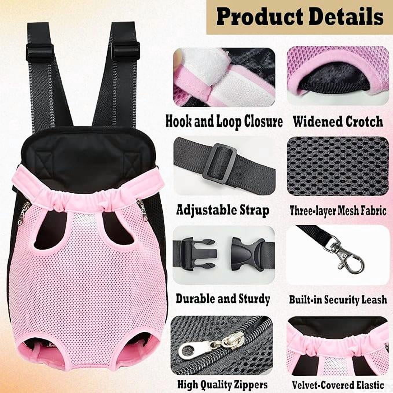 Taotanxi Dog Carrier Backpack, Adjustable Dog Pet Cat Front Carrier Backpack | Ventilated Dog Chest Carrier for Hiking Camping Travel, for Small Medium Dog Cat Puppies, Large, 12-16 lbs, Navy
