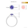 thumbnail image 4 of ANGARA Natural Round Tanzanite Cathedral Ring with Diamond Halo in 14K White Gold for Women (Size-6mm) | December Birthstone, Birthday, Anniversary, Jewelry Gift for Women | Natural Tanzanite Ring, 4 of 9
