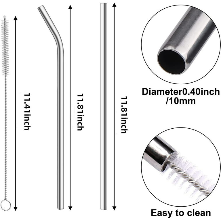 6 Pack Stainless Steel Straw Replacement 40 oz for Stanley Adventure Travel  Tumbler, Reusable Straws with Cleaning Brush Compatible with Stanley 40oz