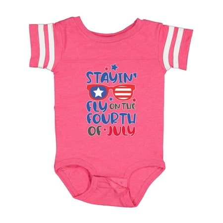 

Inktastic Stayin Fly on the 4th of July with Glasses Gift Baby Boy or Baby Girl Bodysuit