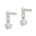 thumbnail image 2 of Small Sterling Silver Twin Heart Dangle Post Earrings, 2 of 4