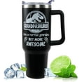 thumbnail image 2 of Grandpa Gifts, 40oz Grandpasaurus Tumbler with Handle Birthday Gifts for Grandpa, Great Grandpa Gifts, Christmas Gifts for Grandpa, Best Grandpa Gifts from Grandkids, 2 of 6