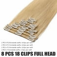 thumbnail image 3 of Benehair Human Hair Extensions Clip In Hair Extension Full Head Remy Hair Blonde for Women Straight 8"-24", 3 of 12